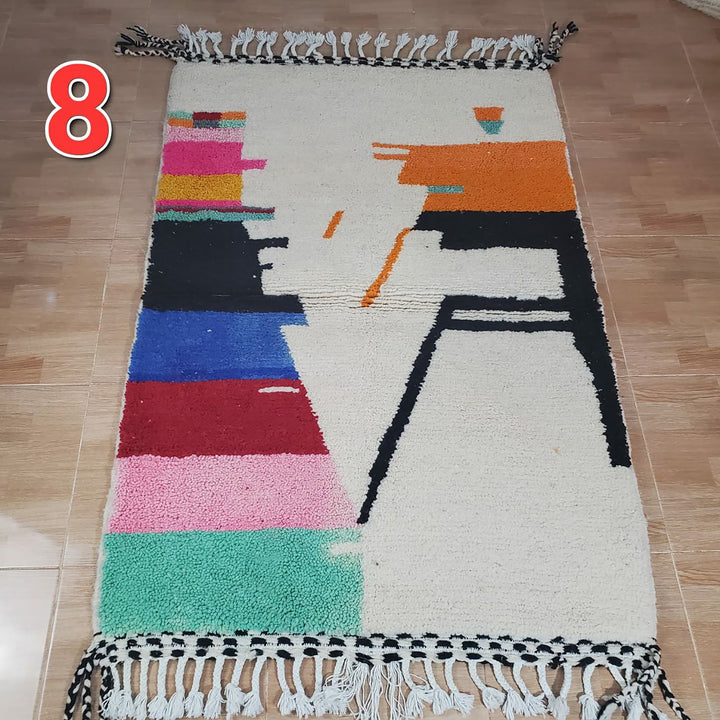 UNIQUE small berber rug, Handmade Rug , 3x5ft Moroccan Rug, 3x5ft Rug, Beniourain Wool Rug, Geometric Rug, Handwoven Rug, Area Rug