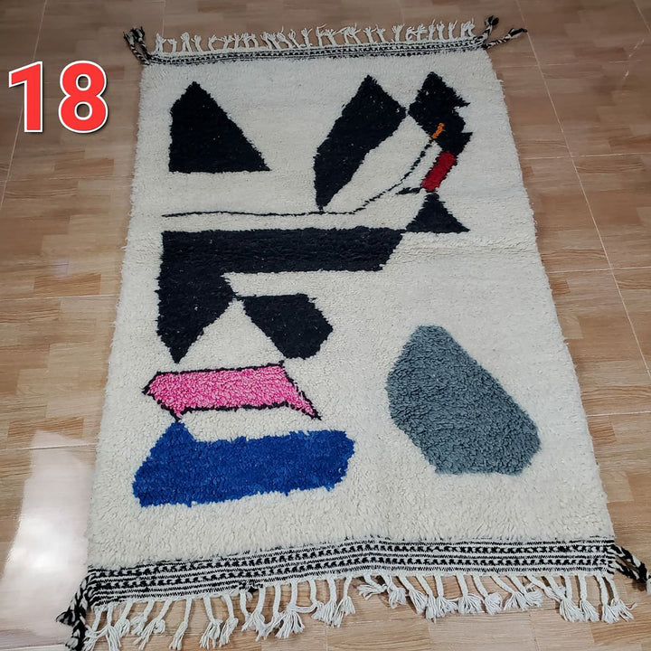 UNIQUE small berber rug, Handmade Rug , 3x5ft Moroccan Rug, 3x5ft Rug, Beniourain Wool Rug, Geometric Rug, Handwoven Rug, Area Rug