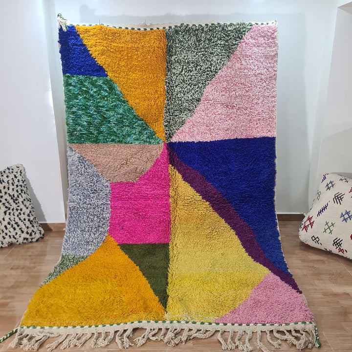 UNIQUE medium 5x8ft berber rug, Handmade Rug , medium 5x8ft Moroccan Rug, medium 5x8ft Rug, Beniourain Wool Rug, Geometric Rug, Handwoven Rug, Area Rug