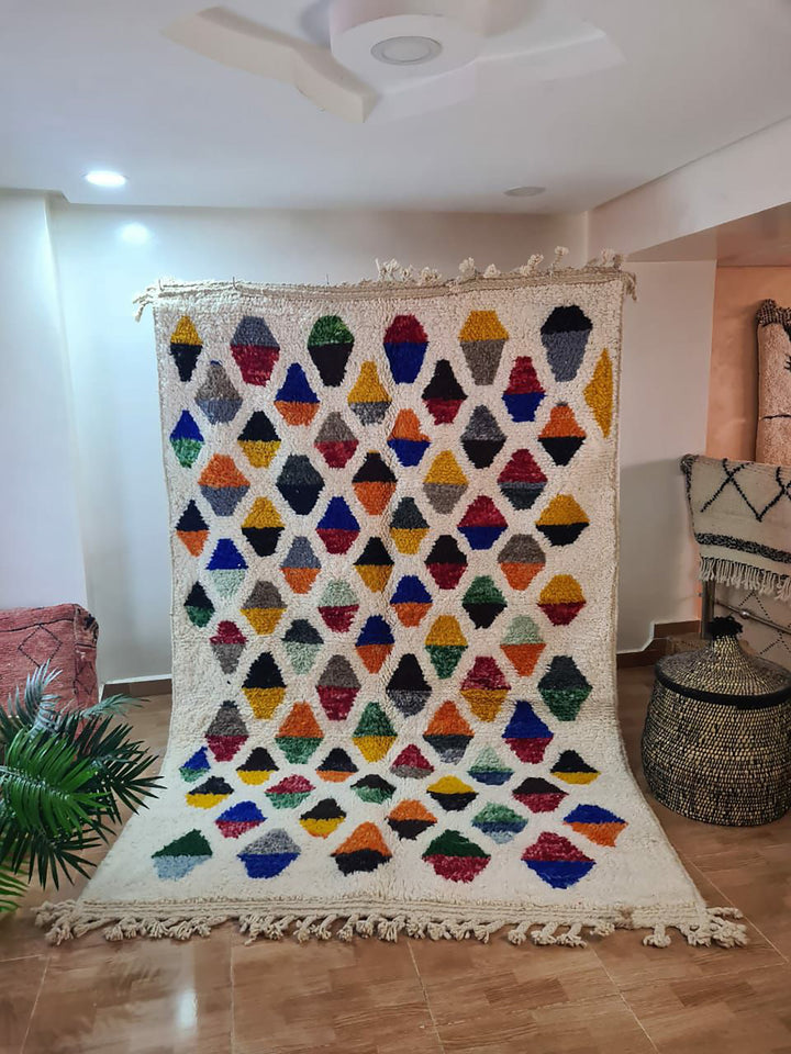 UNIQUE medium 5x8ft berber rug, Handmade Rug , medium 5x8ft Moroccan Rug, medium 5x8ft Rug, Beniourain Wool Rug, Geometric Rug, Handwoven Rug, Area Rug