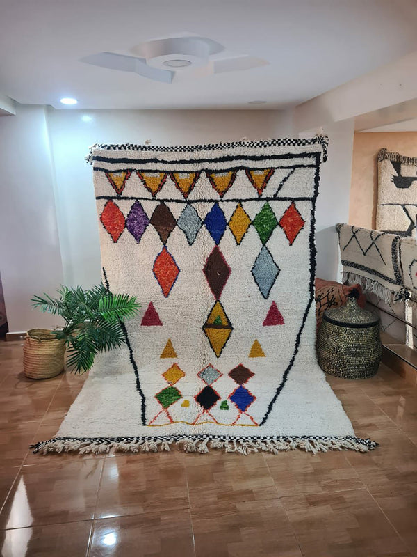 UNIQUE medium 5x8ft berber rug, Handmade Rug , medium 5x8ft Moroccan Rug, medium 5x8ft Rug, Beniourain Wool Rug, Geometric Rug, Handwoven Rug, Area Rug