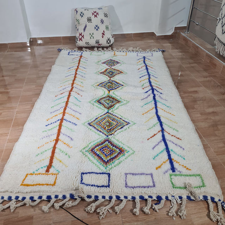 UNIQUE medium 5x8ft berber rug, Handmade Rug , medium 5x8ft Moroccan Rug, medium 5x8ft Rug, Beniourain Wool Rug, Geometric Rug, Handwoven Rug, Area Rug