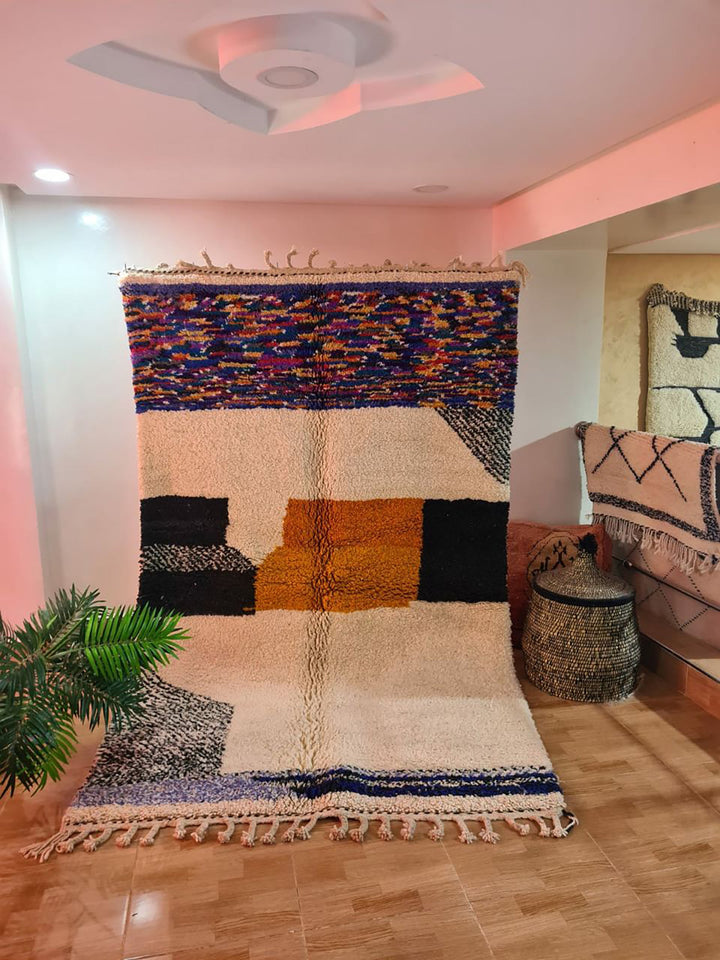 UNIQUE medium 5x8ft berber rug, Handmade Rug , medium 5x8ft Moroccan Rug, medium 5x8ft Rug, Beniourain Wool Rug, Geometric Rug, Handwoven Rug, Area Rug