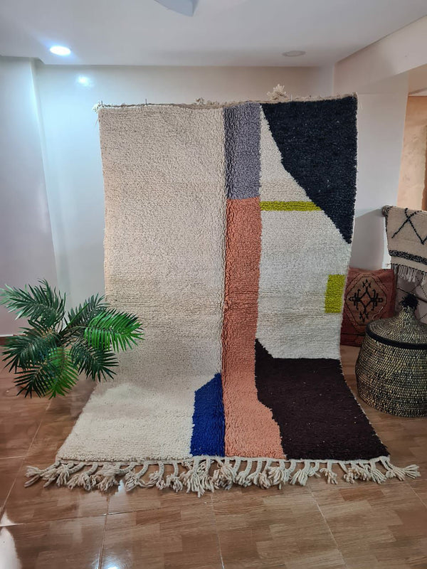 UNIQUE medium 5x8ft berber rug, Handmade Rug , medium 5x8ft Moroccan Rug, medium 5x8ft Rug, Beniourain Wool Rug, Geometric Rug, Handwoven Rug, Area Rug