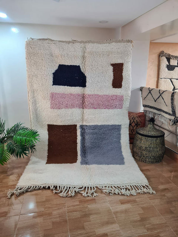 UNIQUE medium 5x8ft berber rug, Handmade Rug , medium 5x8ft Moroccan Rug, medium 5x8ft Rug, Beniourain Wool Rug, Geometric Rug, Handwoven Rug, Area Rug
