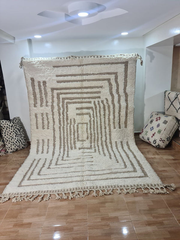 Transform Your Space with the Intricate Design of this Handmade Moroccan Rug 6.5x10ft