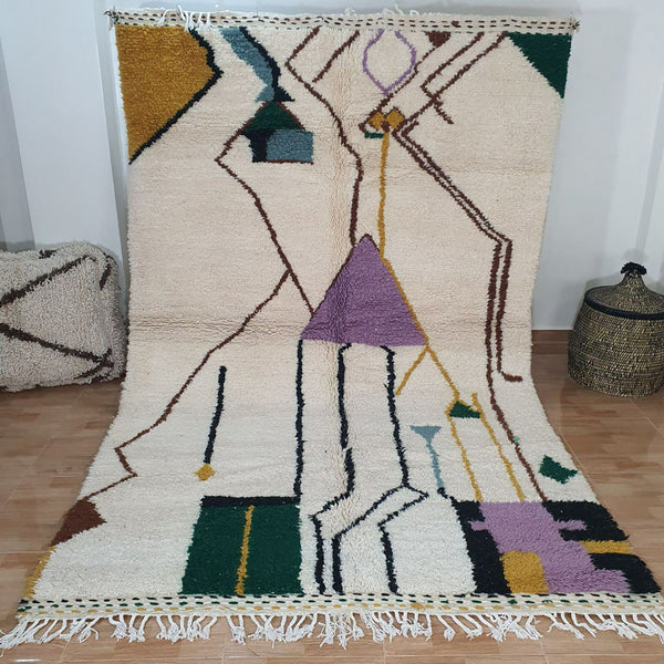 Transform Your Space with the Intricate Design of this Handmade Moroccan Rug 6.5x10ft