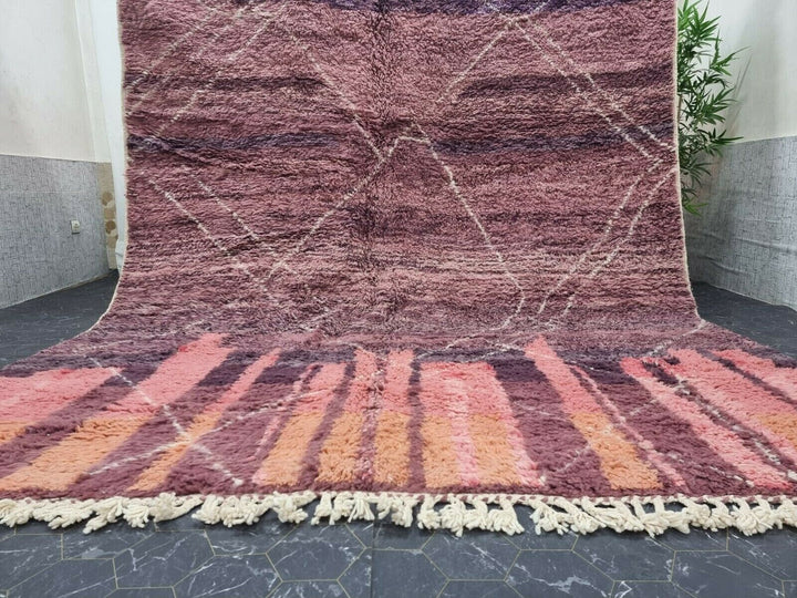 AMAZING BENIOURAIN RUG, Handmade Wool Rug, Moroccan Rug, Geometric Merlot Red Rug, Sheep Wool Rug, Handwoven Rug,Azilal Rug , Berber Carpet