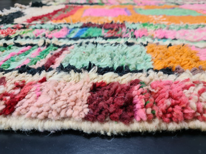 Authentic Moroccan rug , Moroccan Boujad Rug, Azilal rug, Bohemian Rug, HandmadeRug, Pink Rug, Berber carpet, Berber Rug, Tapis Marocain