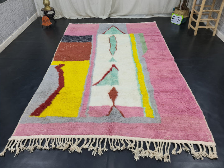 Azilal Handmade Rug, Moroccan Rug, Handmade Rug, Pink Abstract Rug, Tribal Rug, Berber Rug, Sheep Wool Rug, Tapis Marocain, Teppish Marokko