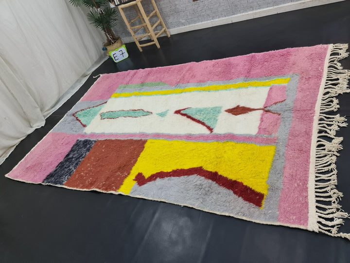 Azilal Handmade Rug, Moroccan Rug, Handmade Rug, Pink Abstract Rug, Tribal Rug, Berber Rug, Sheep Wool Rug, Tapis Marocain, Teppish Marokko