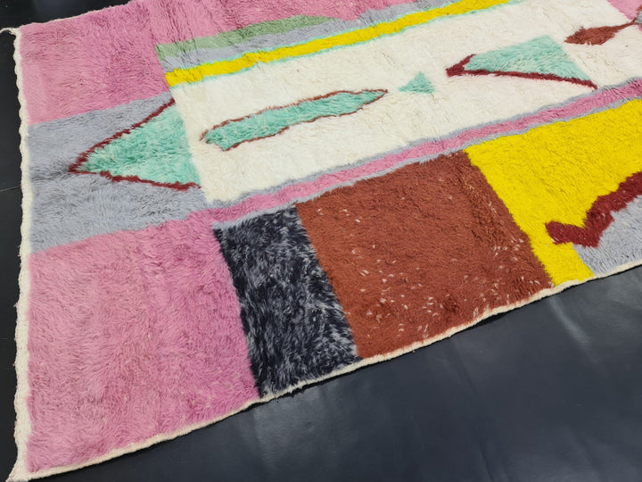 Azilal Handmade Rug, Moroccan Rug, Handmade Rug, Pink Abstract Rug, Tribal Rug, Berber Rug, Sheep Wool Rug, Tapis Marocain, Teppish Marokko