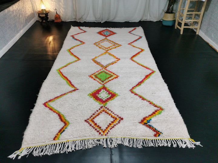 Azilal Rug, Handmade Moroccan Carpet, Berber Handwoven Rug, Tribal Wool Rug,Geometric Rug, Tapis Marocain, Teppich marokko