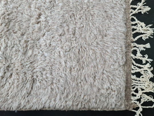 BERBER MOROCCAN RUG, Handmade Beni Ourain Rug, Custom BeniOurain Rug, Azilal White and Brown Rug, Handmade Wool Rug, Moroccan Berber Rug.