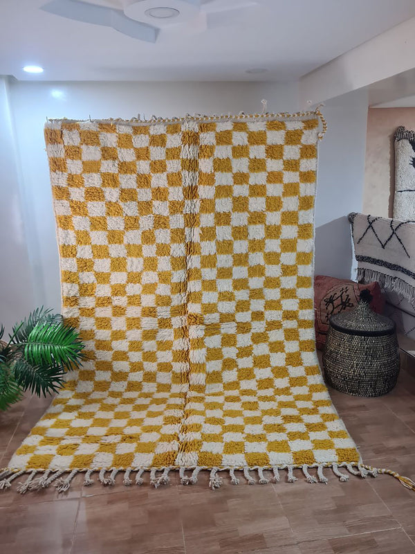 Checkered, Handmade Rug , 5x8ft Moroccan Rug, 5x8ft Rug, Beniourain Wool Rug, Geometric Rug, Handwoven Rug, Area Rug,bedroom rug,Azilal rug,Berber Rug