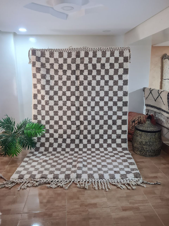 Checkered, Handmade Rug , 5x8ft Moroccan Rug, 5x8ft Rug, Beniourain Wool Rug, Geometric Rug, Handwoven Rug, Area Rug,bedroom rug,Azilal rug,Berber Rug