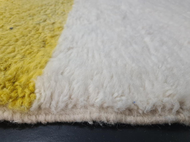 CUSTOM HANDMADE RUG, Moroccan Berber Rug, Handmade Wool Rug, Abstract Rug, Azilal Handmade Wool Rug, White And Blue Carpet, Sheep Wool Rug.