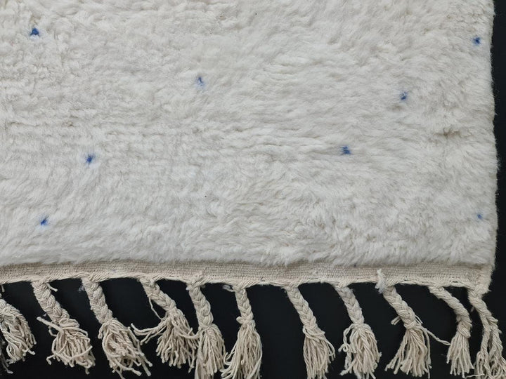 CUSTOM HANDMADE RUG, Moroccan Berber Rug, Handmade Wool Rug, Abstract Rug, Azilal Handmade Wool Rug, White And Blue Carpet, Sheep Wool Rug.