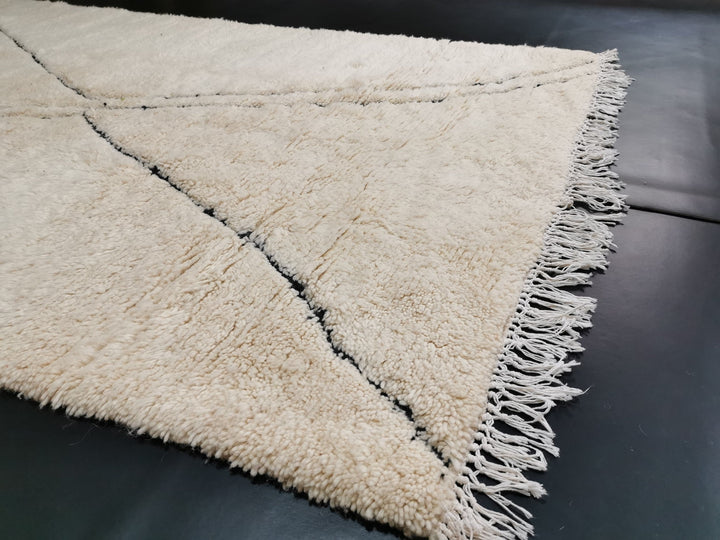 Fabulous Azilal Rug Handmade Moroccan Carpet Berber Handwoven Rug Tribale Wool Rug White Abstract Rug Tapis Marocain Teppich marokko