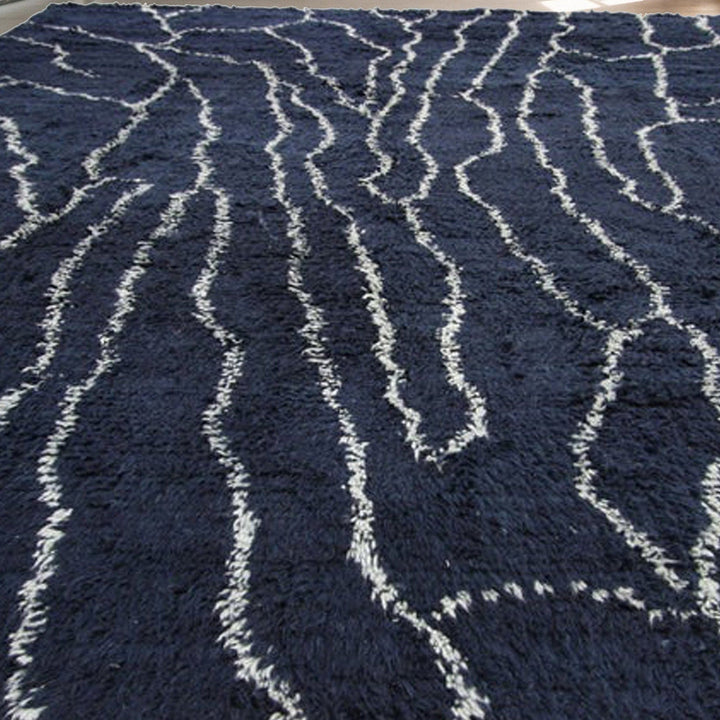 Beni ourain rug, Blue navy Moroccan rug, Berber carpet, Genuine Wool rug, Handmade rug, Beni ourain style, Area rug, Tapis berbere, Teppich