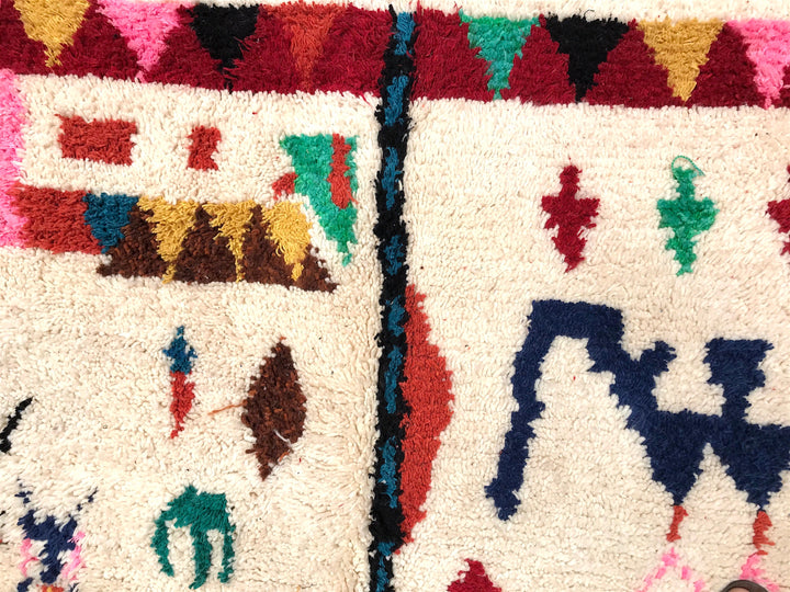 Berber rug   ft,bohemian rug, tapis marocain, small rug, moroccan beni ourain, moroccan wool rug, teppich, boujad rug, boho rug