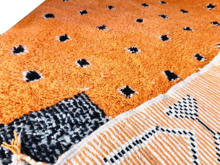 Moroccan Orange rug Flat woven kilim  Custom rug Moroccan area rug Wool Berber rug  Beni ourain rug   Free shipping