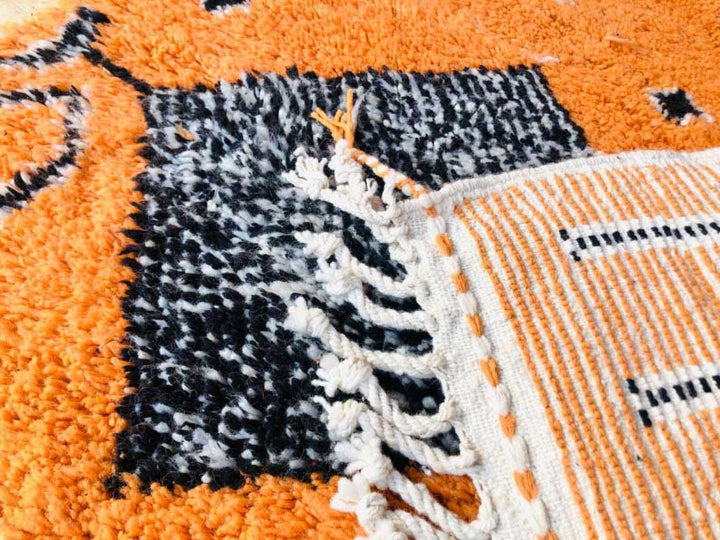 Moroccan Orange rug Flat woven kilim  Custom rug Moroccan area rug Wool Berber rug  Beni ourain rug   Free shipping