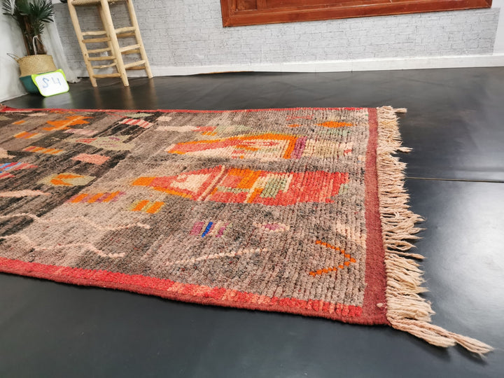 sheep wool rug moroccan rug area tribal wool carpet wool rug boujaad wool abstract rugblack  faded red carpet bohemian rug