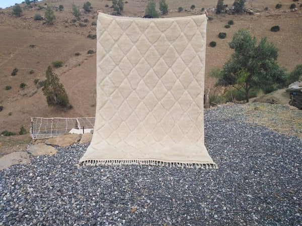 Made to order Moroccan rug, Beni Mrirt rug, Highquality carpet, Handmade furniture, Lu home decor, White Beni ourain rug, Solid rug