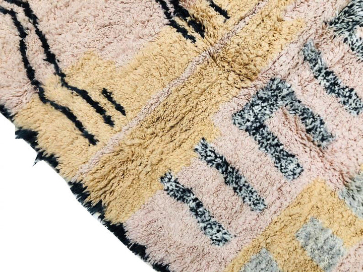 Pink Moroccan rug, Pink berber rug, Moroccan rug Hand knotted, Beni ourain rug, wool berber rug, Custom rug, handmade rug, Genuine lamb wool