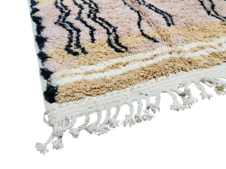 Pink Moroccan rug, Pink berber rug, Moroccan rug Hand knotted, Beni ourain rug, wool berber rug, Custom rug, handmade rug, Genuine lamb wool