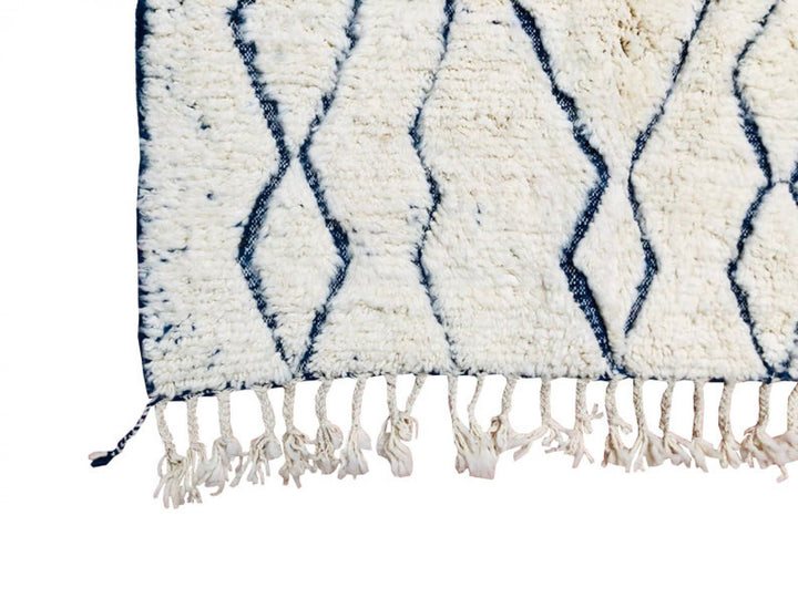 Soft moroccan rug  ourain rug, woolen beniourain, beni rug, shag rug, beni ourain carpet, blue and white rug