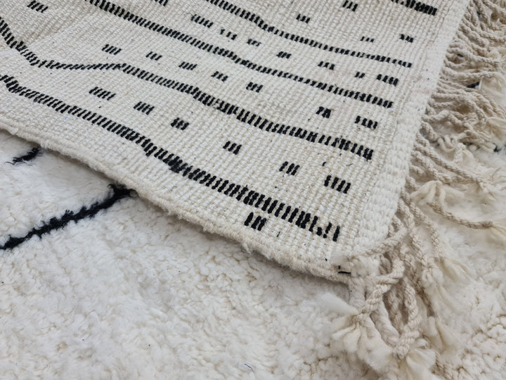 AMAZING Moroccan Rug, Custom Beni Ourain Rug, Abstract Rug, White Rug, Tribal Rug, Handwoven rug, Handmade Rug, Area Wool Rug, White Carpet