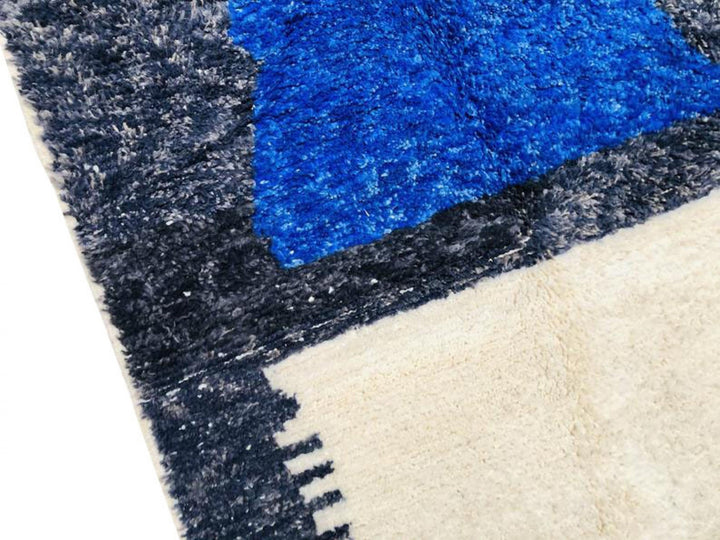 Moroccan rug blue, Berber rug, Custom Moroccan rug, Beni ourain rug, Handmade rug, Plain Wool rug, Solid blue rug, custom made rugs