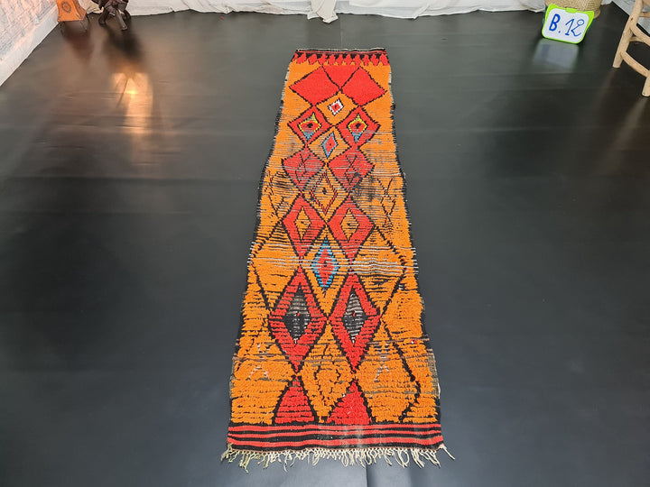 amazing moroccan rug, moroccan  rug, orange tribal rug, authentic moroccan , geometric runner rug, berber carpet, tapis marocain