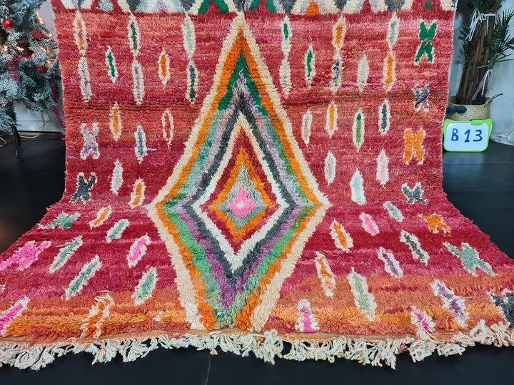 authentic moroccan rug, moroccan boujaad rug, orangerug, handmade moroccan wool, patchwork  rug, berber carpet, tapis marocain