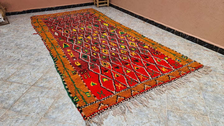 . feet . feet   moroccan berber shaggy runner rug  colorful moroccan runner rug