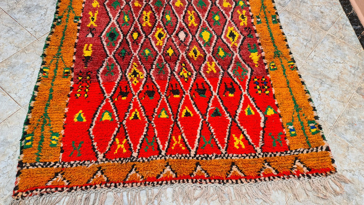 . feet . feet   moroccan berber shaggy runner rug  colorful moroccan runner rug