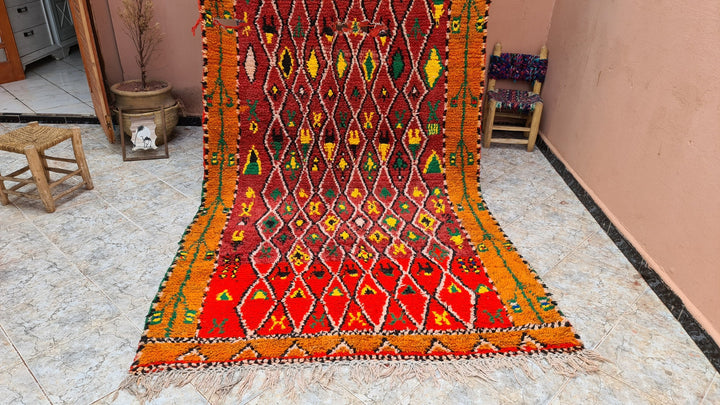 . feet . feet   moroccan berber shaggy runner rug  colorful moroccan runner rug