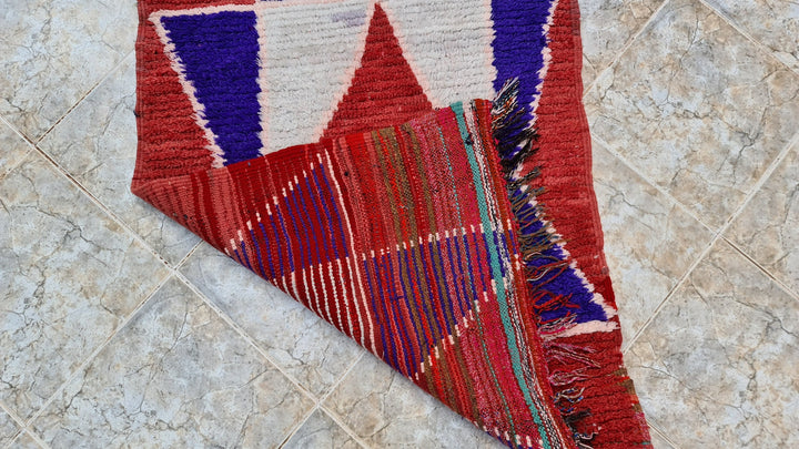 . feet . feet  moroccan berber shaggy runner rug black and orange wool checkered runner rug