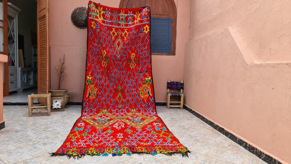 . feet . feet   moroccan berber shaggy runner rug  colorful moroccan runner rug