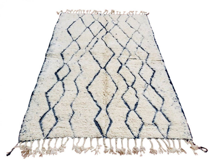 Soft moroccan rug  ourain rug, woolen beniourain, beni rug, shag rug, beni ourain carpet, blue and white rug