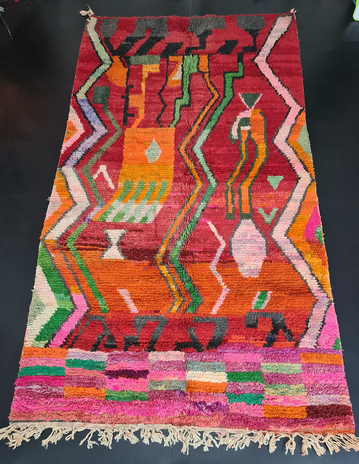 boujaad handmade rug moroccan rug area   wool rug boujaad wool abstract multicolored rug berber wool carpet bohemian rug