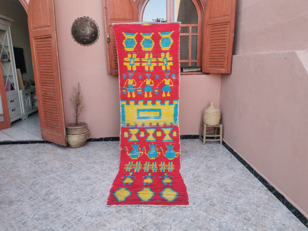  moroccan berber shaggy runner rug . feet . feet  colorful moroccan runner rug