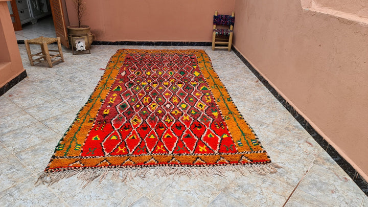 . feet . feet   moroccan berber shaggy runner rug  colorful moroccan runner rug