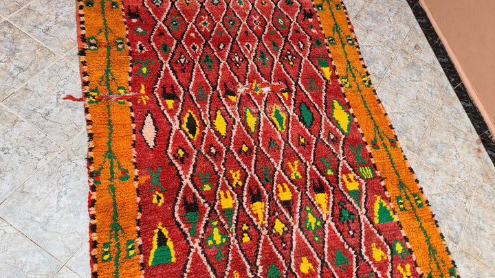 . feet . feet   moroccan berber shaggy runner rug  colorful moroccan runner rug