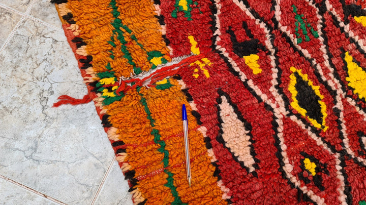 . feet . feet   moroccan berber shaggy runner rug  colorful moroccan runner rug