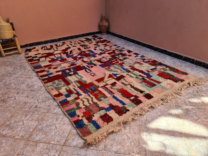 amazing rug . x . feet  berber moroccan rug boujaad rug unique handknotted carpet  free shipping 