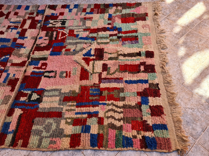 amazing rug . x . feet  berber moroccan rug boujaad rug unique handknotted carpet  free shipping 