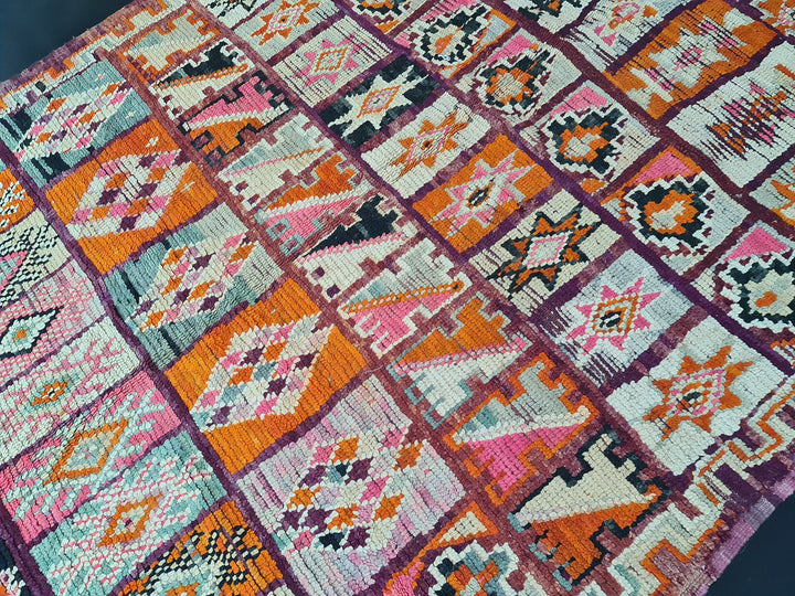 Berber BeniMguiled Rug, Moroccan Abstract Rug, Authentic Beni Mguiled Carpet, Handmade Sheep Wool Rug, Purple Carpet, Bohemian beni mguild